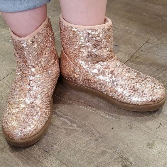 G by Guess Boots Ankle Booties Asella Pink Sequin Winter Snow Women's WOMAN'S 7M - Picture 4 of 16